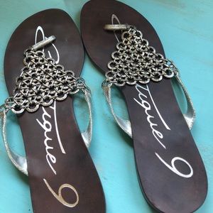 Boutique 9 silver chain metal sandal